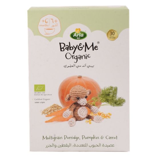 Picture of ARLA BABY&ME ORGANIC CEREALS PUMPKIN OAT&CARROT 210 GM 6235