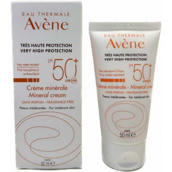 Picture of AVENE SPF 50 B 10 IR INTOLERANTE MINERAL CREAM 50 ML + THERM