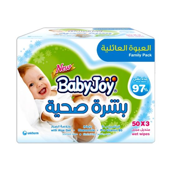 صورة FDA APPROVED - بيبي جوي مناديل مبلله 6*(3*50) =150 قطعه 2502