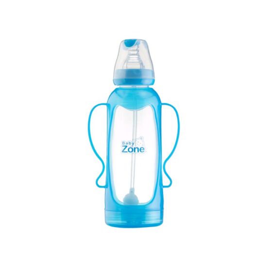 Picture of BABY ZONE PLASTIC BOTTLE 250 ML رضاعة بيدين و مصاص BLF 8544