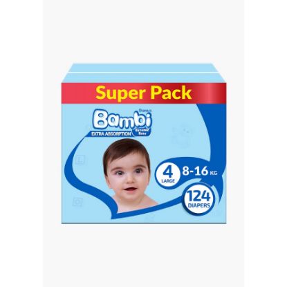 Picture of BAMBI SUPER PACK 4 LARGE 124 DIAPERS BOX 0407
