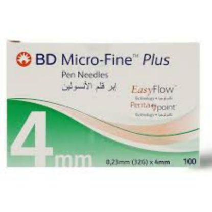 Picture of BD MICRO FINE PLUS PEN NEEDLES EASY FLOW 32 G 4 MM 100 PCS