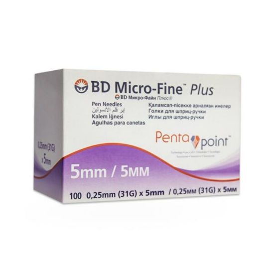 Picture of BD MICRO FINE PLUS PEN NEEDLES 31 G 5 MM 100 PCS 5905