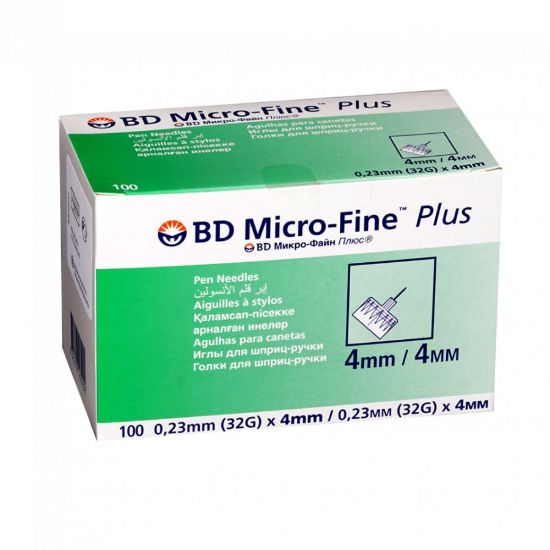 Picture of BD MICRO FINE PLUS PEN NEEDLES 32 G NANO 4 MM 100 PCS-NUPCO