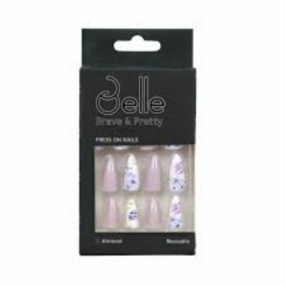 Picture of BELLE PRESS ON NAILS (SHATHA) ALMOND
SHAPE SCLUPTED FLORAL
