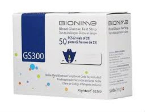 Picture of BIONIME BLOOD GLUCOSE TEST STRIPS GS260
