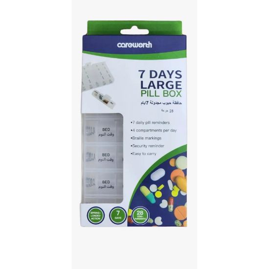 Picture of CAREWORTH 7 DAY LARGE POP UP PILL BOX (7 DAY X 4)  0080