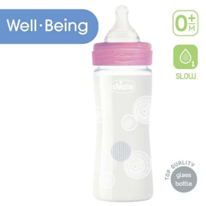 Picture of CHICCO GLASS BOTTLE WELL BEING LAT 0 M 240 ML 60041-5374