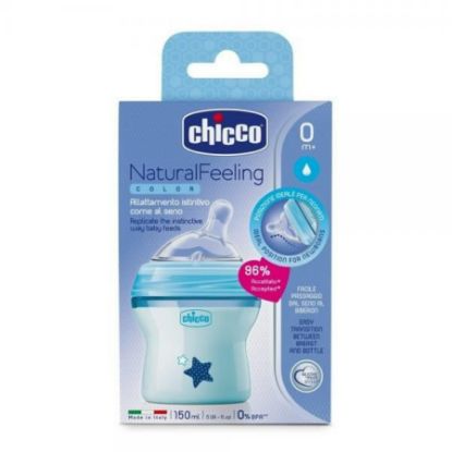 Picture of CHICCO NATURAL FEELING COLOR PLASTIC BOTTLE 0 M+ 150ML 85002