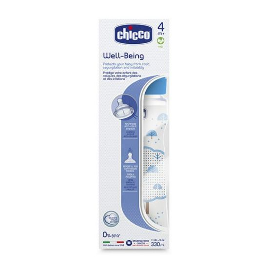 Picture of CHICCO WELL BEING PLASTIC BOTTLE 2 M+ MEDIUM 250 ML 58648