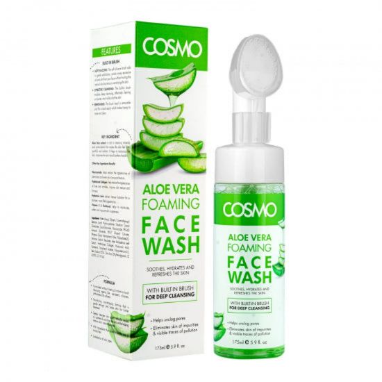 Picture of COSMO ALOE VERA FOAMING FACIAL WASH WITH BRUSH 175ML
