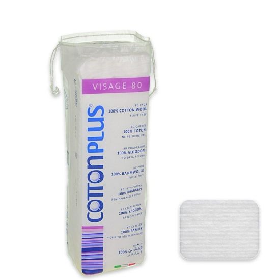 Picture of COTTON PLUS MAKE UP SQUARE PADS 80-2353 PCS VISAGE