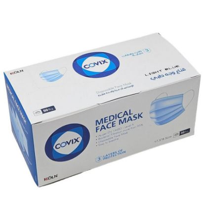 Picture of COVIX 3 LAYER MEDICAL BLUE FACE MASK 1 BOX