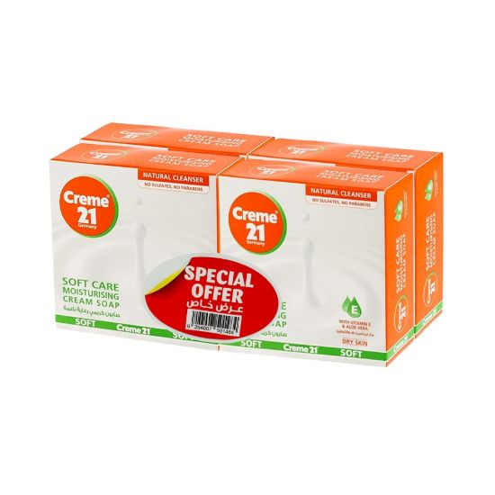 Picture of CREME 21 SOAP SOFT CARE MOISTURIZING 4 X 125G