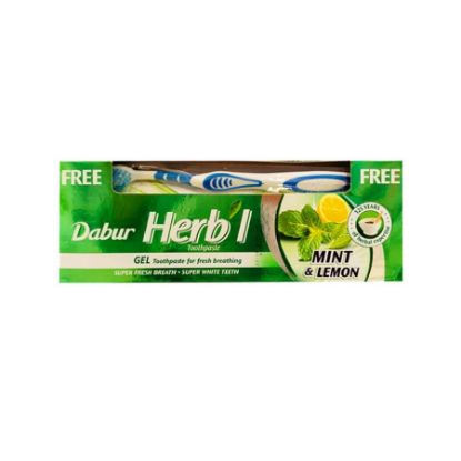 Picture of DABUR HERBAL FRESH GEL MINT&LEMON T.P 150 ML + T.B FREE 8121