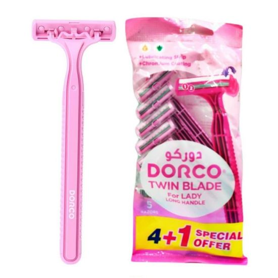 صورة دوركو شفرة نسائية بمقبض طويل 4+1 شفرة حلاقة