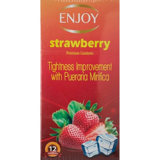 Picture of ENJOY STRAWBERRY CONDOMS 12 PCS