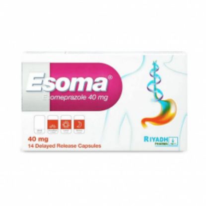 Picture of ESOMA 40 MG DELAYED RELEASE 14CAP