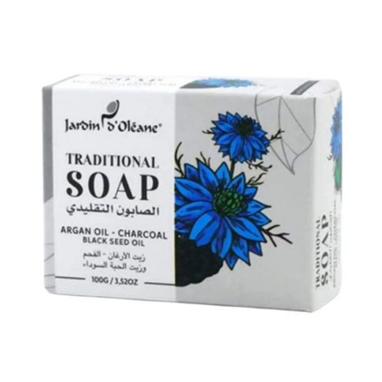 Picture of GARDEN OLEAN TRADITIONAL SOAP ARGAN OIL CHARCOAL AND BLACK