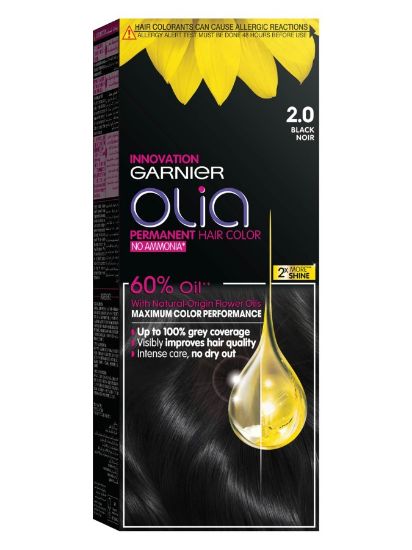 Picture of GARNIER OLIA PERMANENT HAIR COLOR 2.0 BLACK 1169