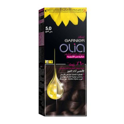 Picture of GARNIER OLIA PERMANENT HAIR COLOR 5.0 LUMINOUS BROWN 1374