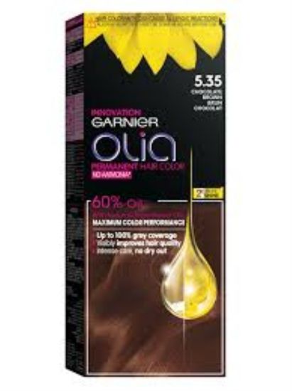 Picture of GARNIER OLIA PERMANENT HAIR COLOR 5.35 CHOCOLATE BROWN 1398