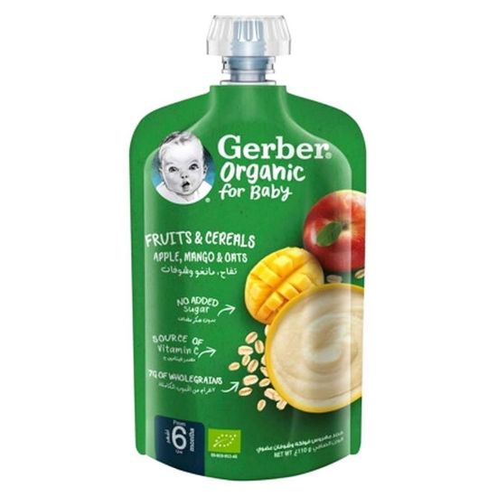 Picture of GERBER BIO PORRIDGE APPLE MANGO 110G +6 MONTHS