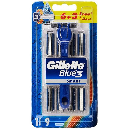Picture of GILLETTE BLUE3 SMART RAZOR 1 HANDLE 9 CARTRIDGES 891