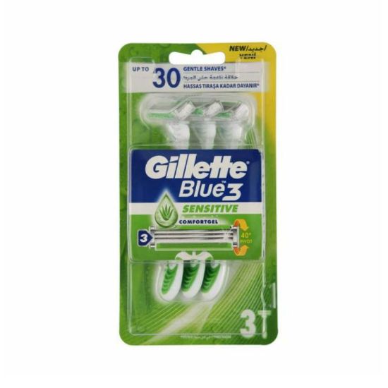 Picture of GILLETTE SENSITIVE ALOE VERA BLUE 3-3PCS