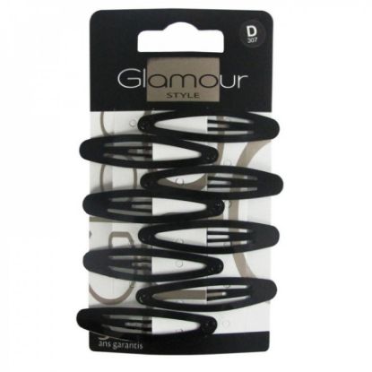 صورة جلامور مشبك شعر سناب اسود 8 قطعة