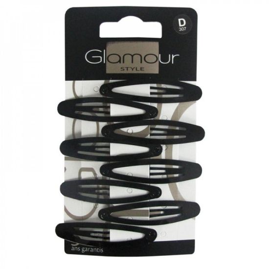 صورة جلامور مشبك شعر سناب اسود 8 قطعة