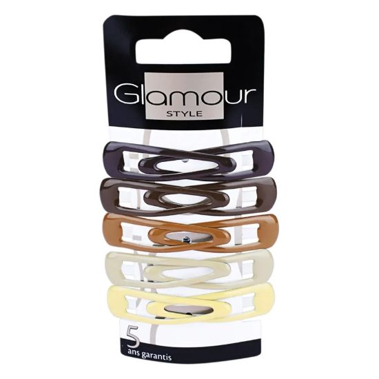 Picture of GLAMOUR  HAIR SNAP CLIPS MIX BROWN 10 PCS 310