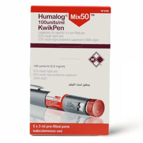 Picture of HUMALOG MIX 50 - 100 IU/ML 3.5 ML 5 CART KIWIK PEN