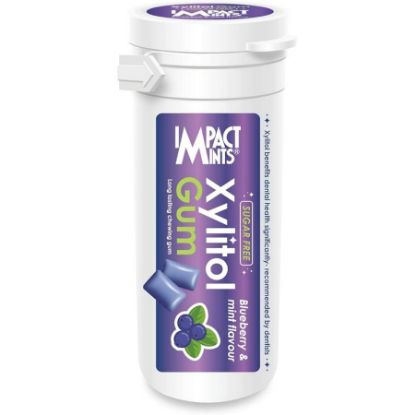 صورة علكة 30 غ أنبوب بلاستيكي بنهكة التوت الأزرق 
بالنعناع والخالية من السكر