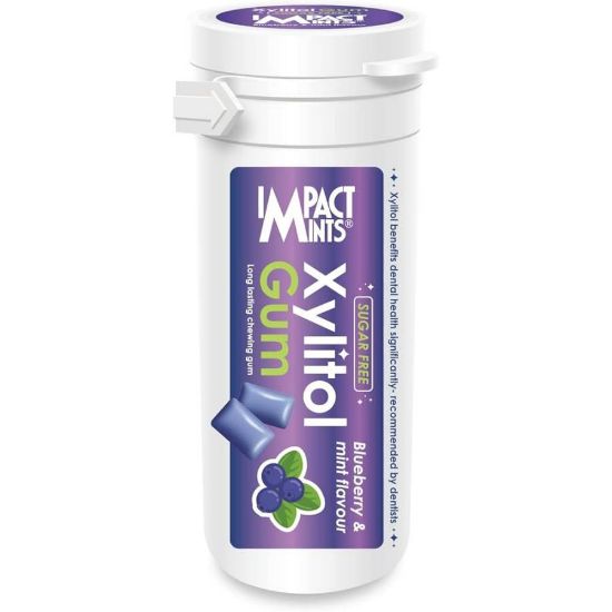 صورة علكة 30 غ أنبوب بلاستيكي بنهكة التوت الأزرق 
بالنعناع والخالية من السكر