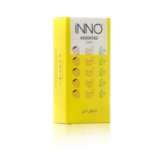 Picture of INNO CONDOMS ASSORTED MINT/BANANA/STRAWBERRY 12 PCS