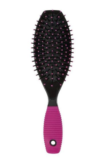 صورة إنترفيون - فرشاة شعر سوداء بمقبض وردي