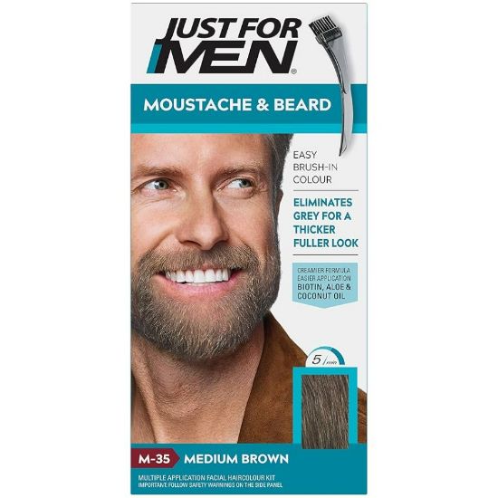 Picture of JUST FOR MEN MOUSTACHE & BEARD MEDIUM BROWN  2730
