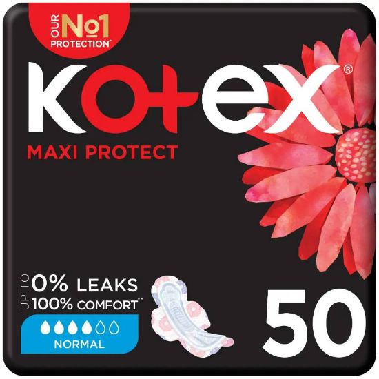 Picture of KOTEX MAXI SUPER W WINGS BLACK 4 X 50 PADS