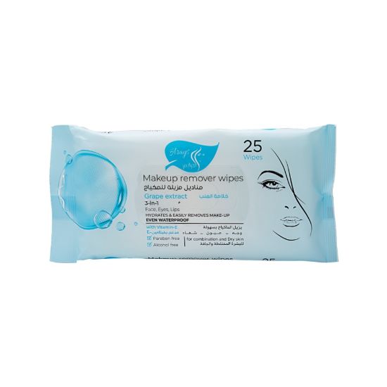 Picture of MAKEUP REMOVER WIPES GRAPE EXTRACT ALARAYS- 25 WIPES