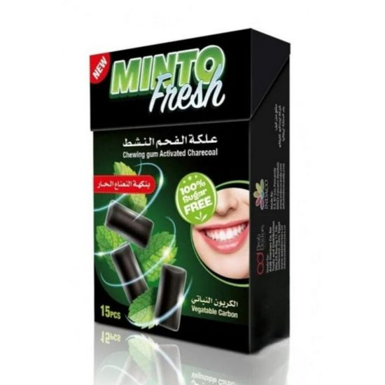 Picture of MINTO  CHEWING GUM CHARCOAL PEPPERMINT 15X21 G