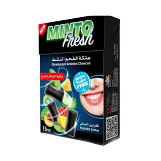 Picture of MINTO  CHEWING GUM CHARCOAL TUTTI FRUTTI MINT 15X21 G