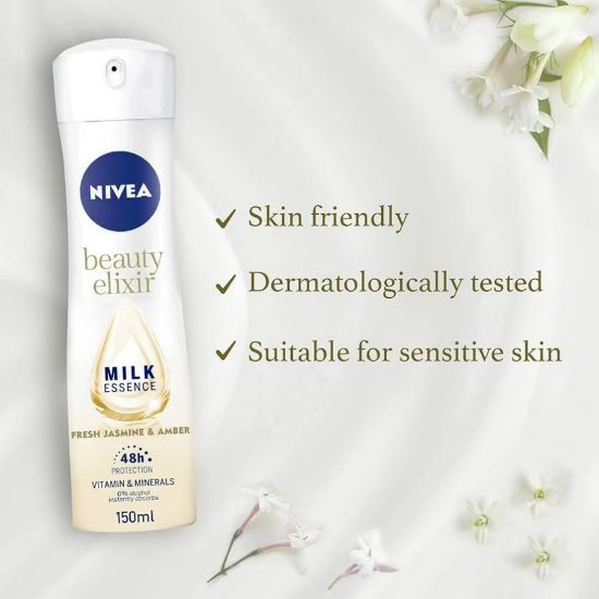 Picture of NIVEA DEO SPRAY BEAUTY ELIXIR WHITE JASMINE&AMBER 150 ML 715