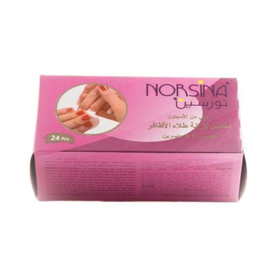 صورة 24 قطع مزيل مناكير نورسينا مناديل