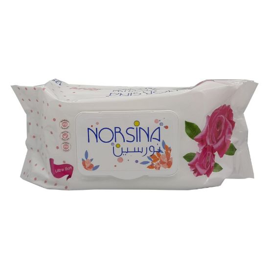 Picture of NORSINA WET WIPES WITH ROSES 120 PIECES