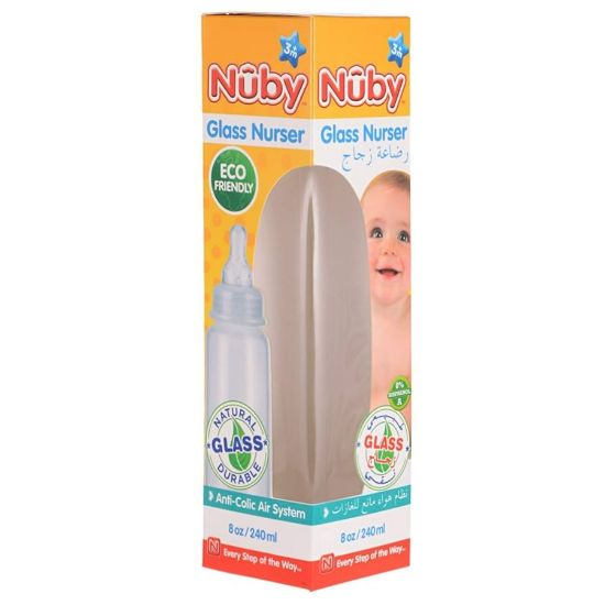 Picture of NUBY STANDARD NECK CLEAR BOTTLE GLASS 240 ML  1179