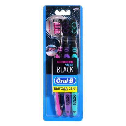 Picture of ORAL B ALL ROUNDER BLACK MEDIUM 2+1 T.B 34275