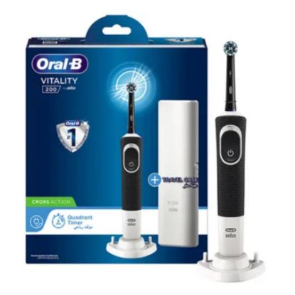 Picture of ORAL B POWERED VIT. 3D WHITE  T.B + TRAVEL CASE BLK  #1517