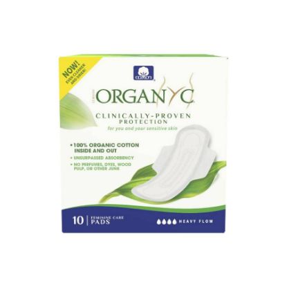 Picture of ORGANYC COTTON FEMININE CARE PADS HEAVY FLOW 10 PCS