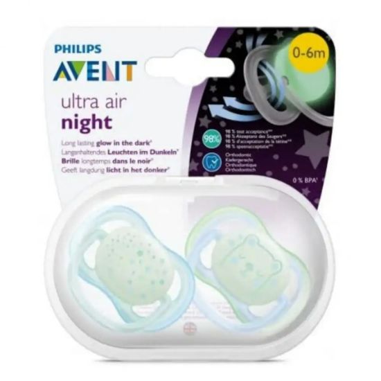 Picture of PHILIPS AVENT SOOTHER NIGHTULTRA AIR 0-6M NT BOY X2-148-5783